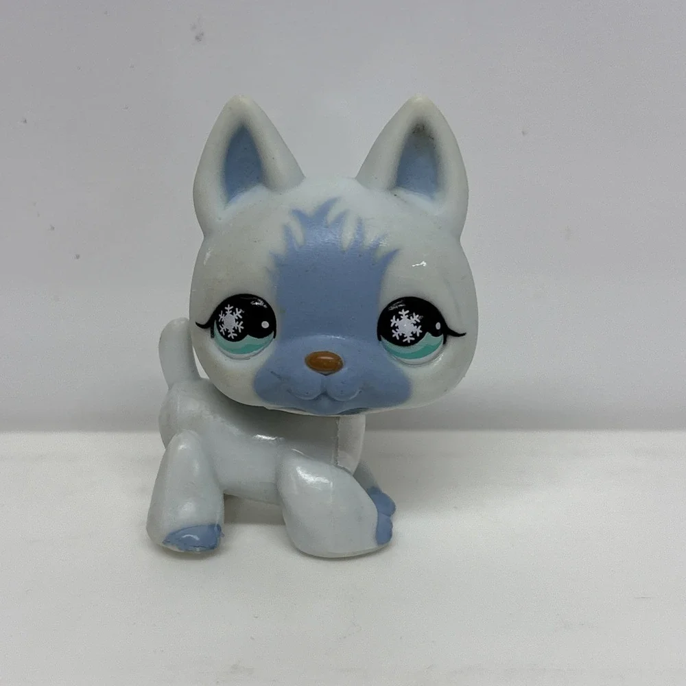 LPS Littlest Pet Shop 2007 German Shepherd Dog Blue Snowflake‎ Eye Ice #689